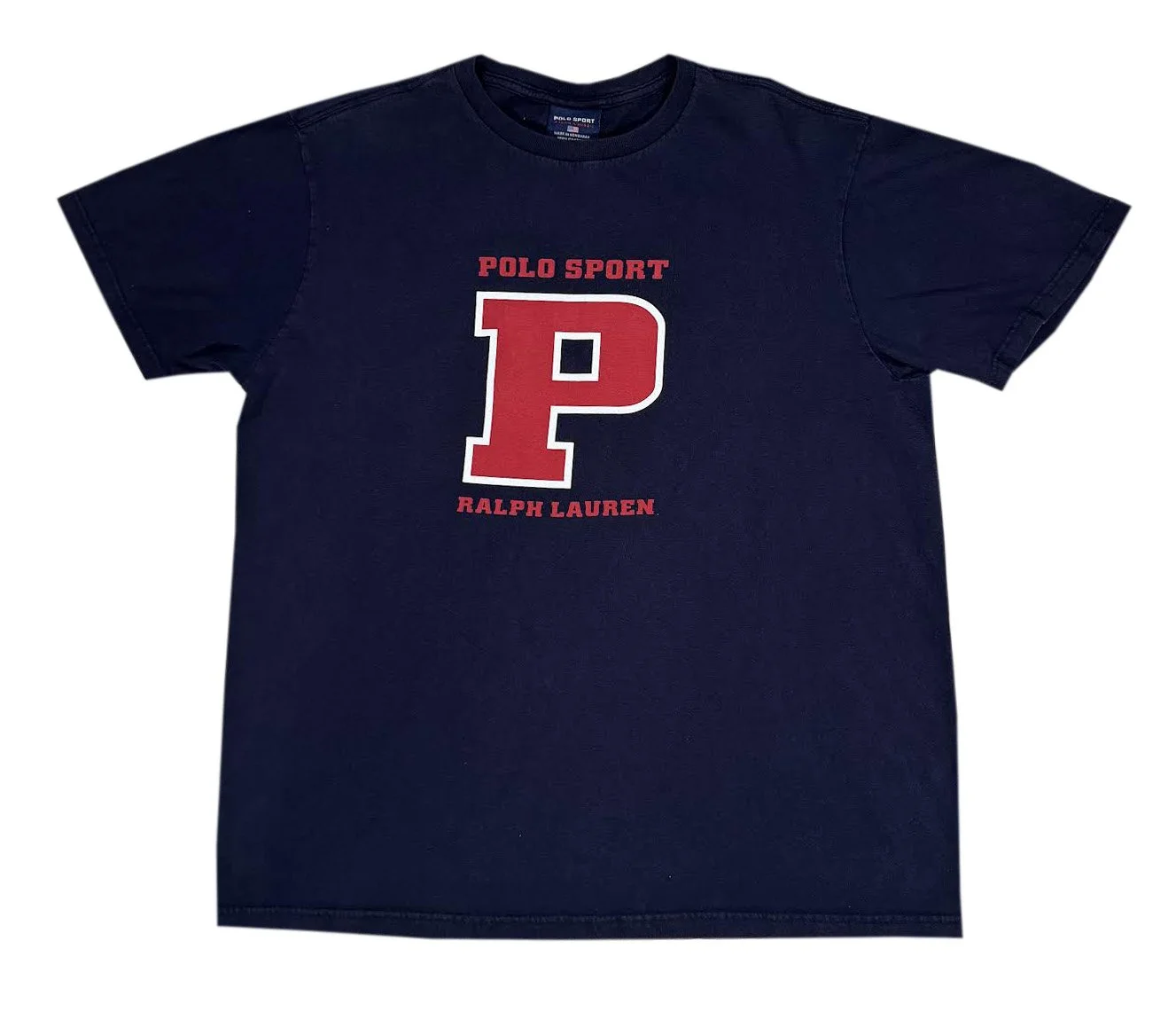 Vintage Polo Sport P Navy / Red T Shirt (Size L) — RootsBK